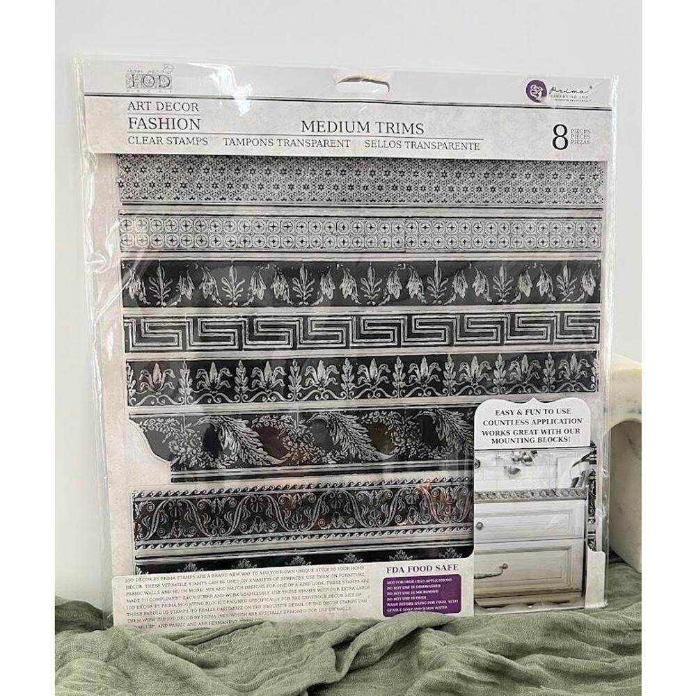 Medium Trims Decor Stamp Set IOD/Prima First Gen - RETIRED/HARD TO FIND/RARE New
